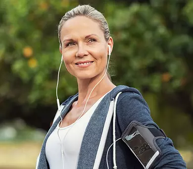 Vrouw tijdens sporten